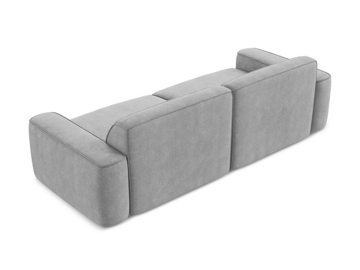 4-SITZER-SOFA Chenille Stoff Grau - Hellgrau/Schwarz, Holzwerkstoff/Kunststoff (244/70/102cm) - LaMiaSofa