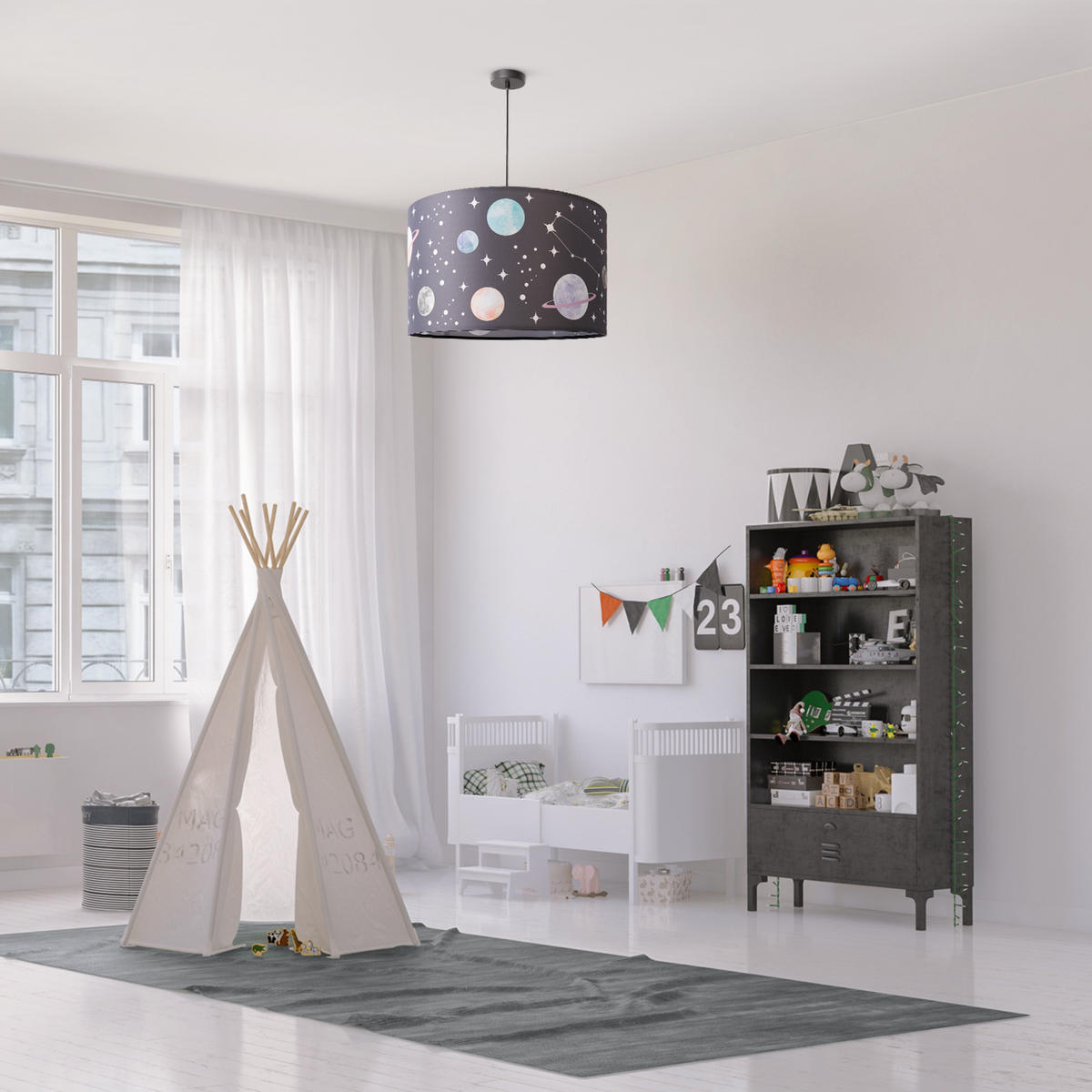 PENDELLEUCHTE Hugo Pd1 Cos 347 - Schwarz, Metall (45.5/45.5/27cm) - Paco Home