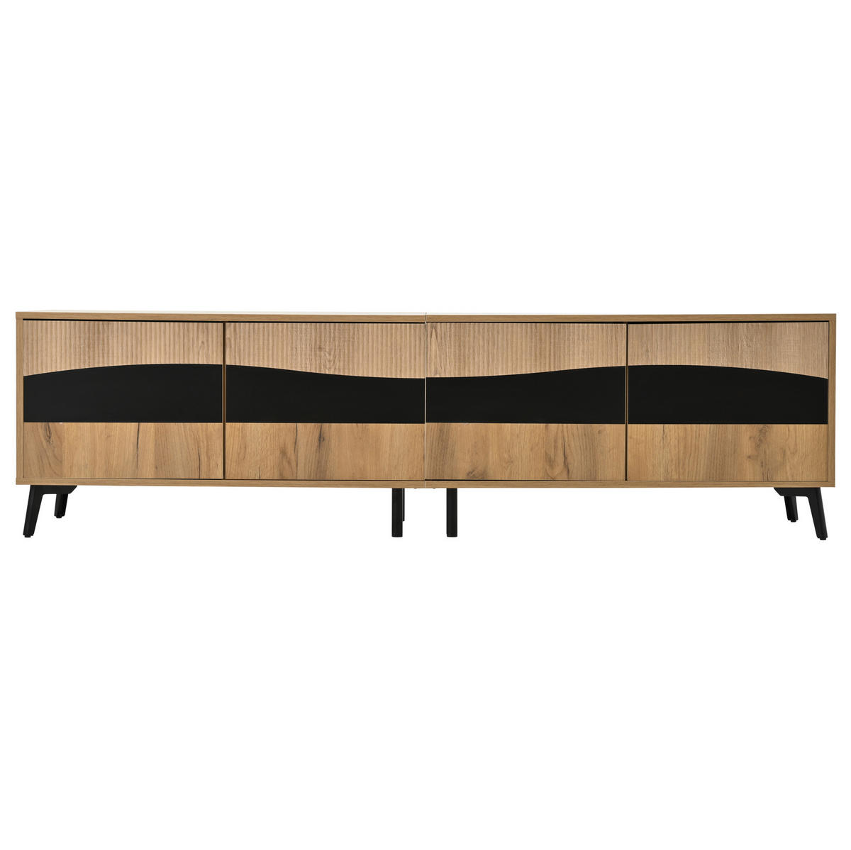 TV ormarić 180/40/50 cm prirodna boja od iverice s 4 vrata i simetričnim dizajnom - prirodne boje, drvni materijal (180/50/40cm) - OKWISH