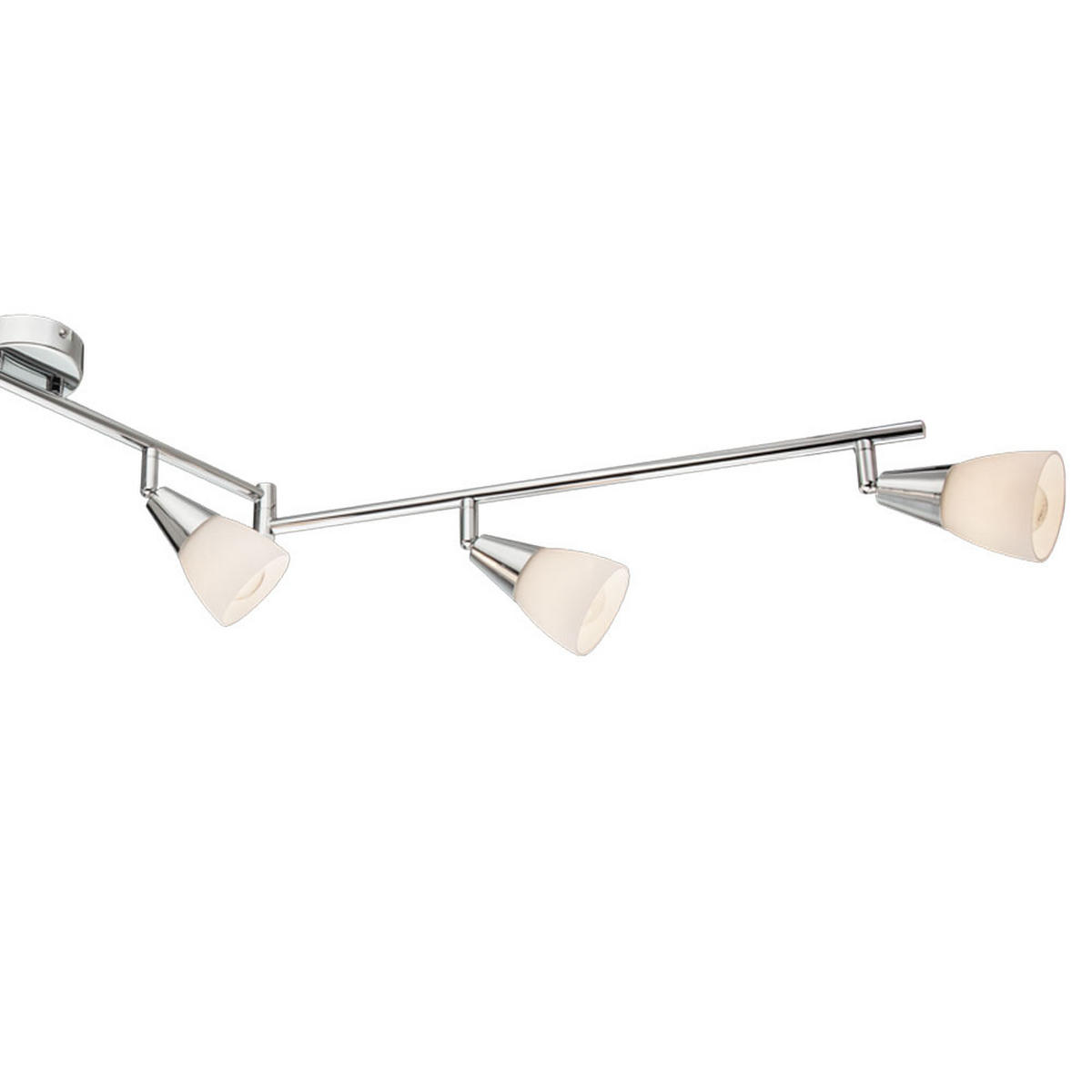 LED DECKENLEUCHTE Metall Chrom Silber - Silberfarben, Glas (145/8.5/19.5cm) - Globo Lighting