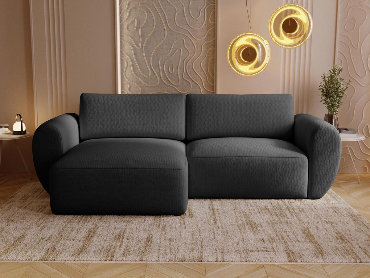 ECKSOFA Suzi - Dunkelgrau/Schwarz, Holzwerkstoff/Kunststoff (147/261cm) - MIRJAN24