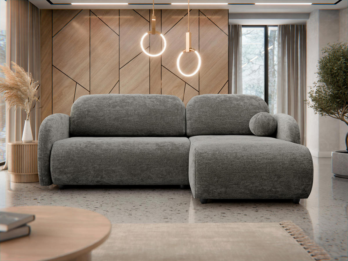 ECKSOFA Dream L - Schwarz/Braun, Holz/Kunststoff (233/160cm) - MIRJAN24