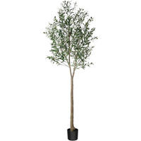 KUNSTBAUM Olivenbaum 210 cm - Grün, Kunststoff (213.4cm)
