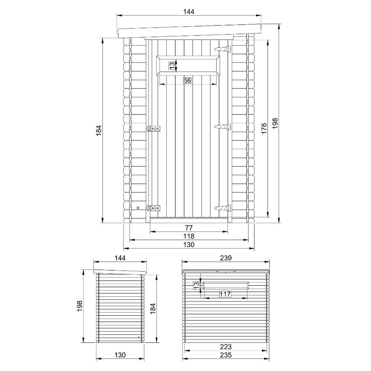 DREVENÝ záhradný domček 2,63 m² TIMBELA M306A+M306G - béžová, drevo (144/204/239cm) - Timbela