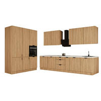 KÜCHENZEILE 320 x 160 cm - Sorento KS13-M320 - in Sonoma Eiche - Schwarz/Sonoma Eiche, Holz/Metall (480/247/58cm)