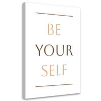 WANDBILD inschrift sei du selbst - Beige, Textil (40/60cm) - Feeby