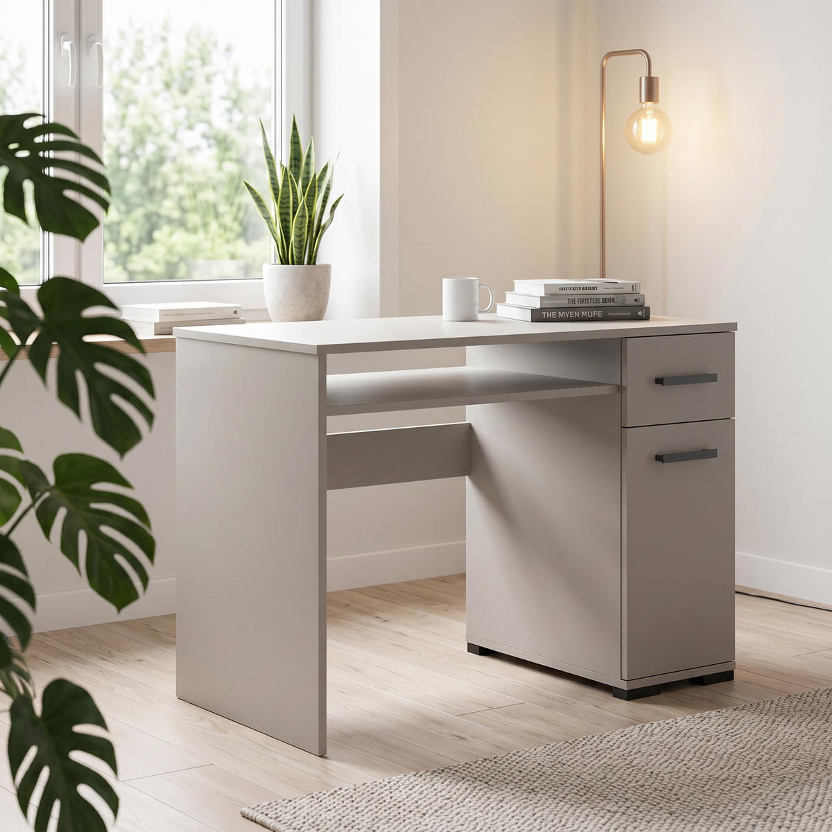 SCHREIBTISCH ALBANO 90x56x75 cm Bürotisch Computertisch, Kaschmir - Kaschmir, Holzwerkstoff (56/90/75cm) - MASSENO