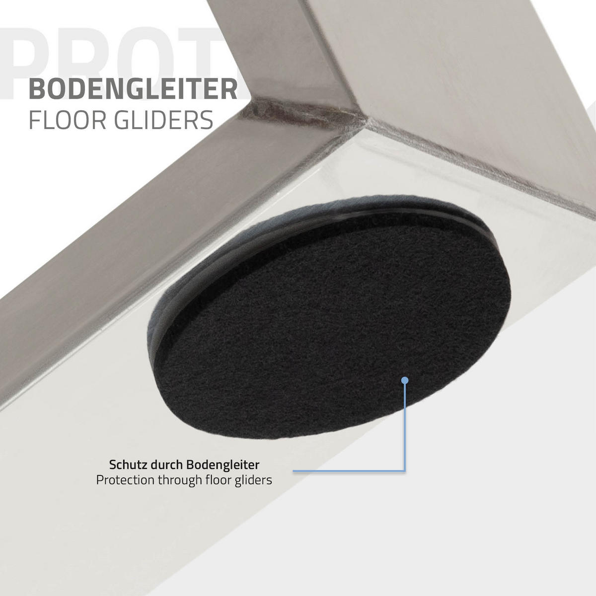 TISCHBEINE 2er Set 80GRAD 75 x 72 cm Silber - Silberfarben, Metall (75/8/72cm) - ML-DESIGN
