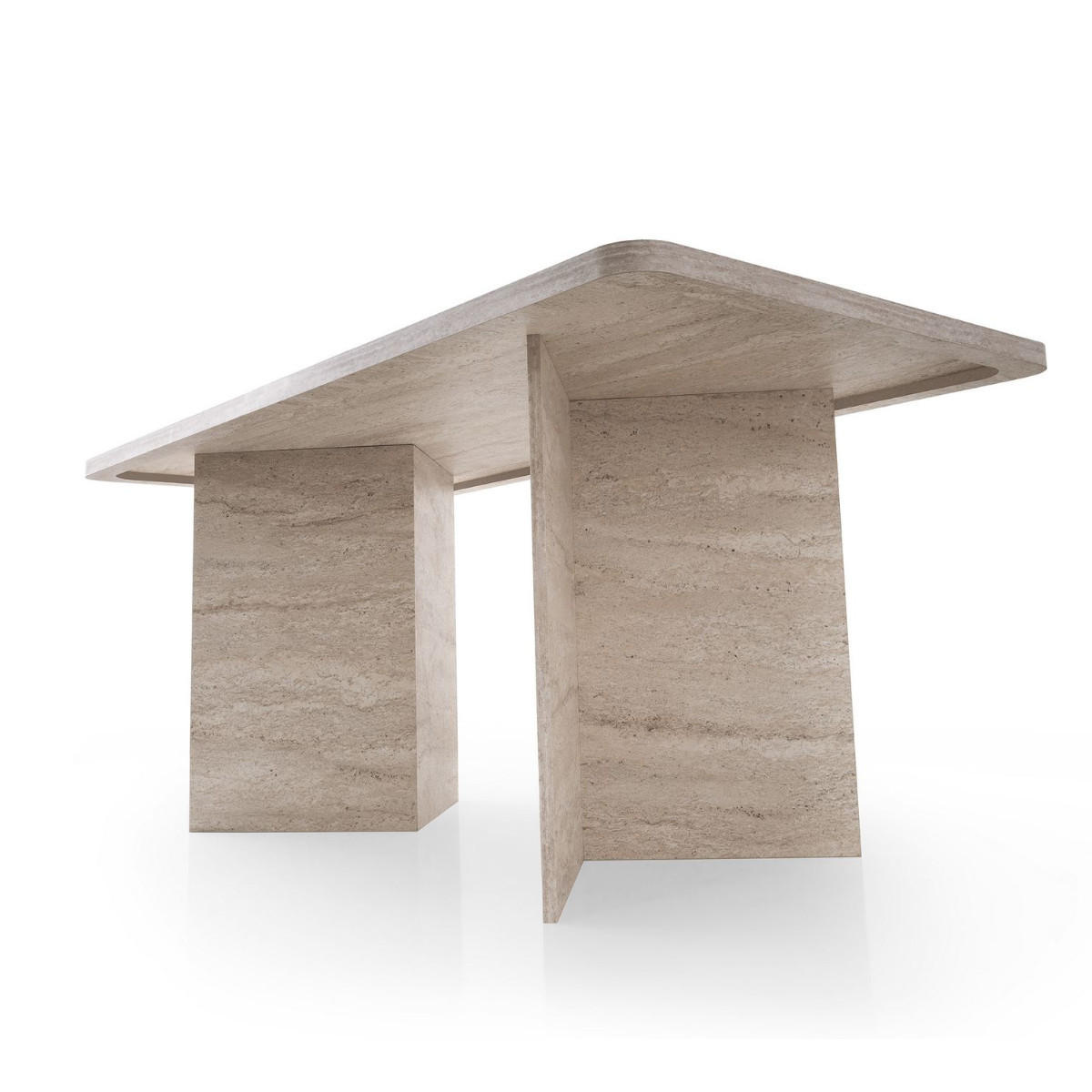 ESSTISCH mit rechteckiger Platte und 2 Beinen 180/90/77 cm - Beige, Holzwerkstoff (180/90/77cm) - Calicosy