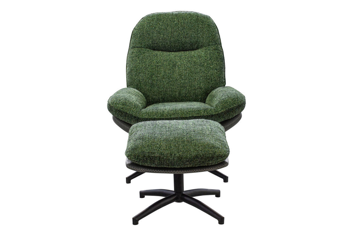 DREHSESSEL Genua, Webstoff, Grün - Grün, Textil (93/99/78cm) - dasmöbelwerk