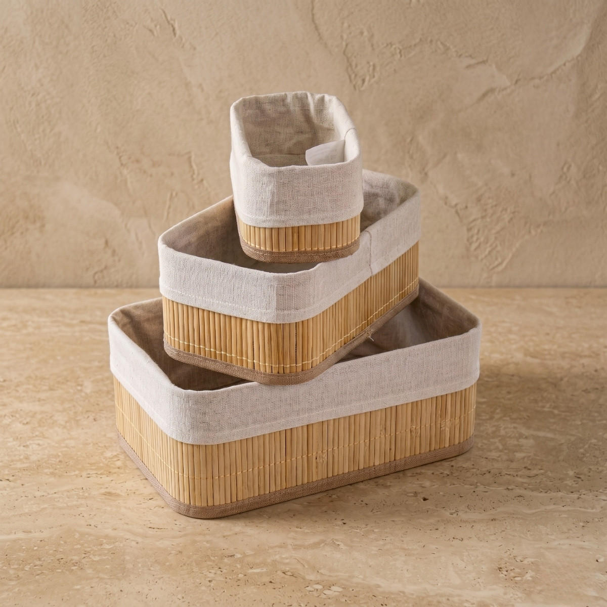 KORB 3er-Set 30/20/13 cm - Beige, Naturmaterialien (20/12/30cm) - BOXIMO