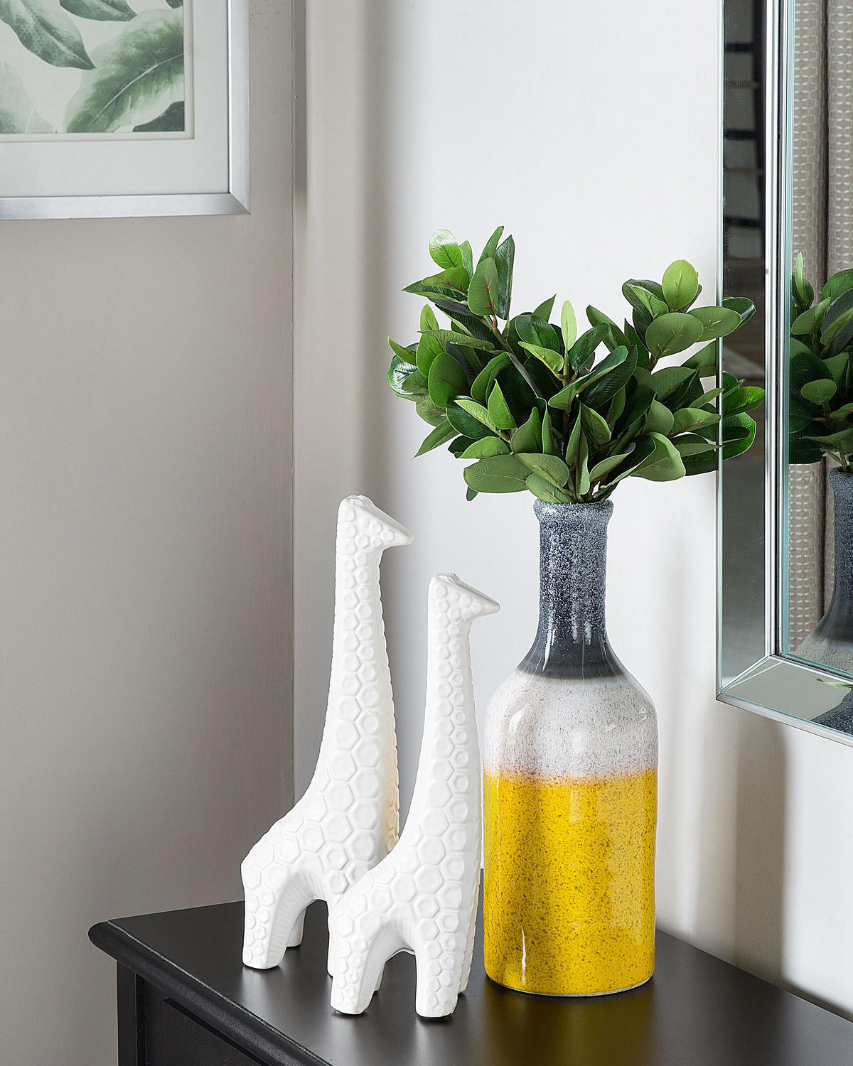 DEKOVASE Steinzeug bunt Larnaca - Multicolor, Stein (36cm) - Beliani