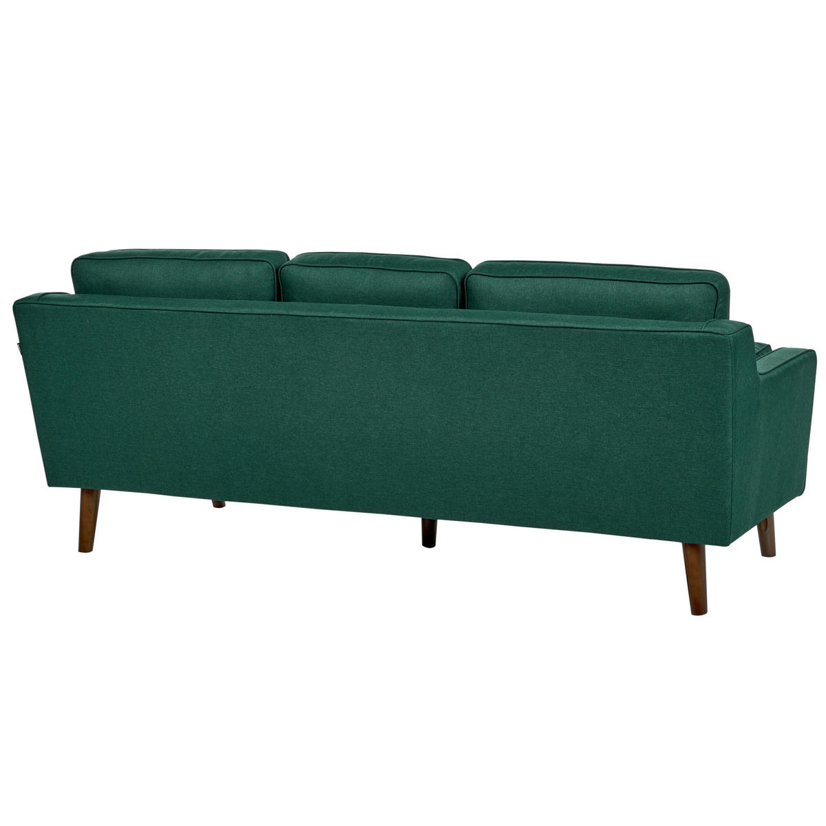 3-SITZER-SOFA dunkelgrün Lokka - Hellbraun/Grün, Textil (204/85/83cm) - Beliani