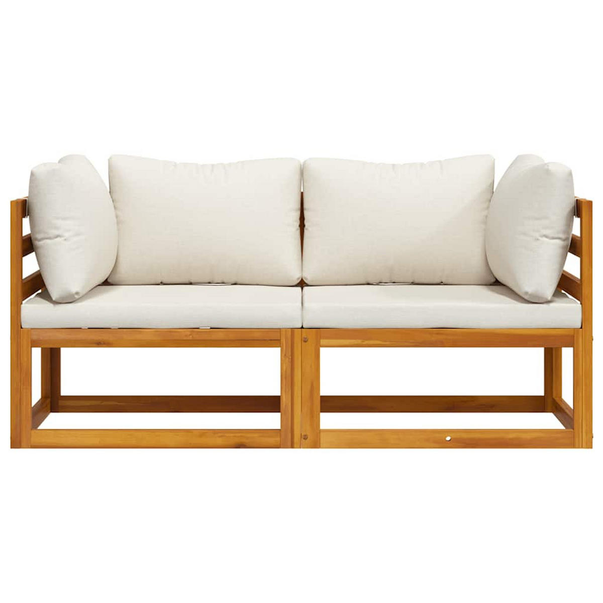 MODULARE Ecksofas 2er Set Mit Auflagen Cremeweiss - Creme, Holz/Textil (70/60/70cm) - vidaXL