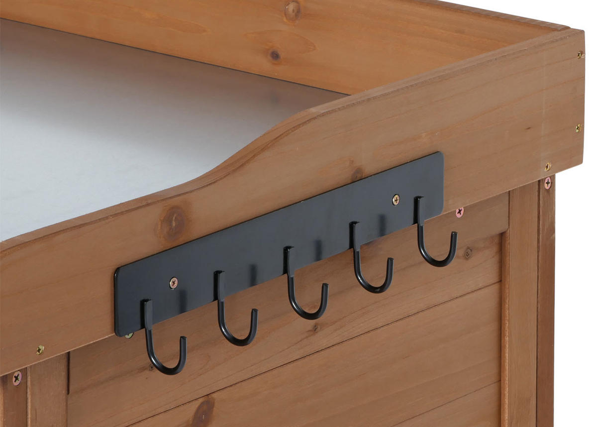 GARTENSCHRANK MIT ARBEITSPLATTE Braun - Braun, Holz (52/104/86cm) - MCW