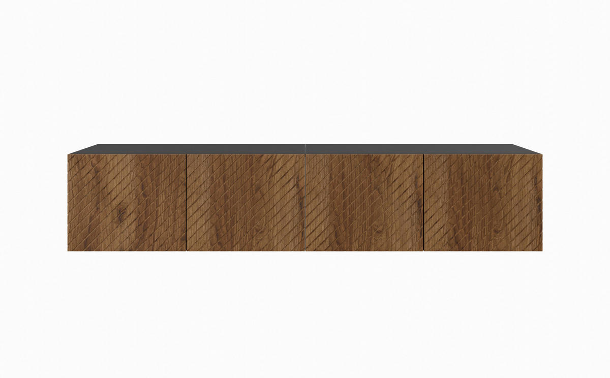 TV-SCHRANK KLER - Wildeiche/Schwarz, Holzwerkstoff (200/41/40cm) - Meblini