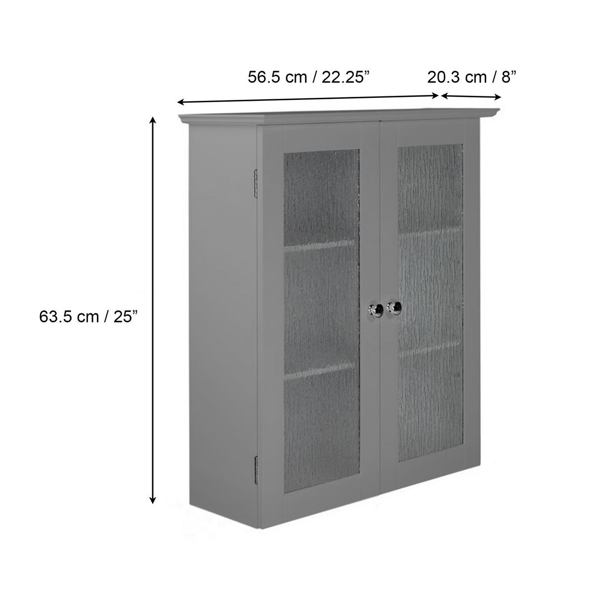 HÄNGESCHRANK Grau - Grau, Holzwerkstoff (56.5/63.5/63.5cm) - Teamson Home
