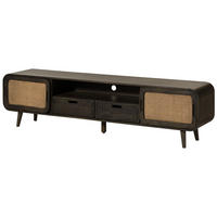 TV-BOARD Mango 200x40x50 dunkelgrau lackiert VALENCIA #223 - Grau, Holz (200/50/40cm) - Massivmoebel24