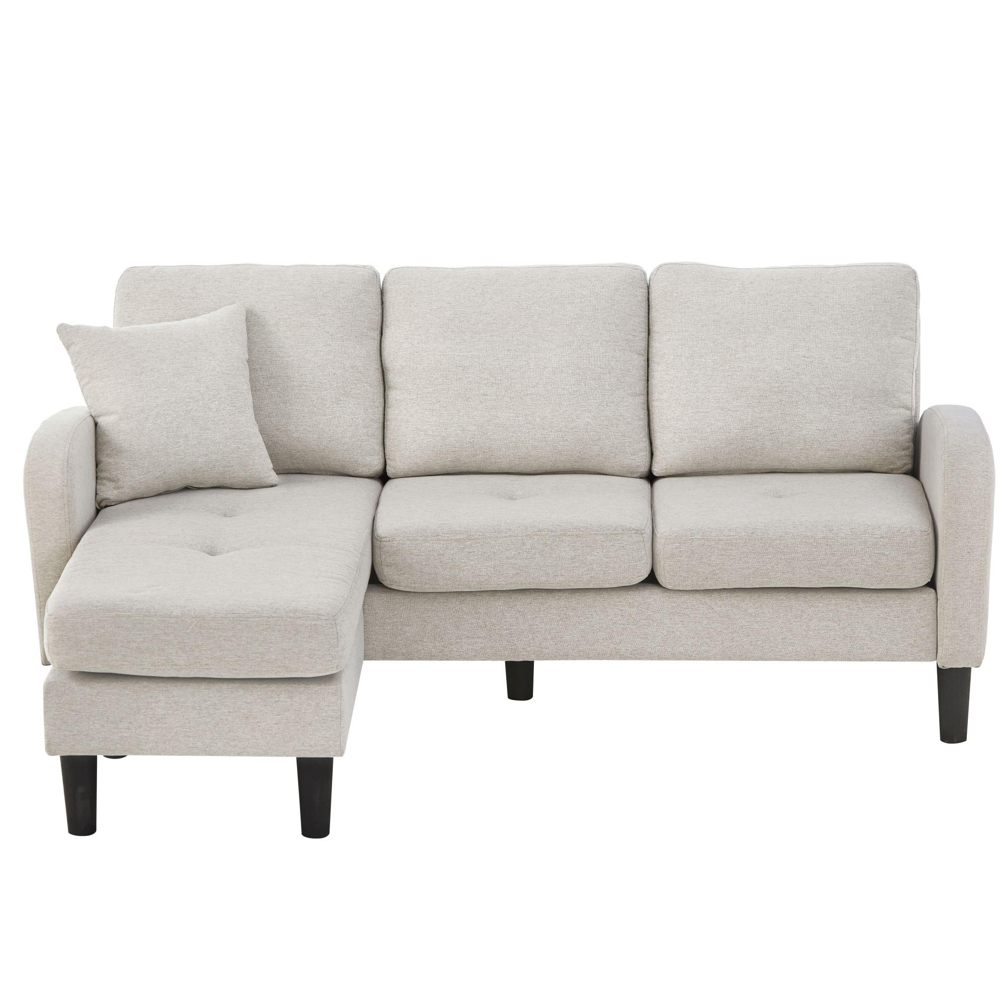 SOFA modular mit Chaiselongue 166 x 118 x 77 cm Beige Grau-Weiß - Weiß, Kunststoff (166/118cm) - IVMEU