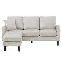 SOFA modular mit Chaiselongue 166 x 118 x 77 cm Beige Grau-Weiß - Weiß, Kunststoff (166/118cm) - IVMEU