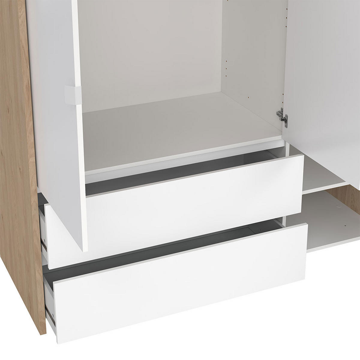 KLEIDERSCHRANK, Next, Weiß, Holzwerkstoff, 149 x 58 x 203 cm - Weiß, Holzwerkstoff (149/203/58cm) - ebuy24