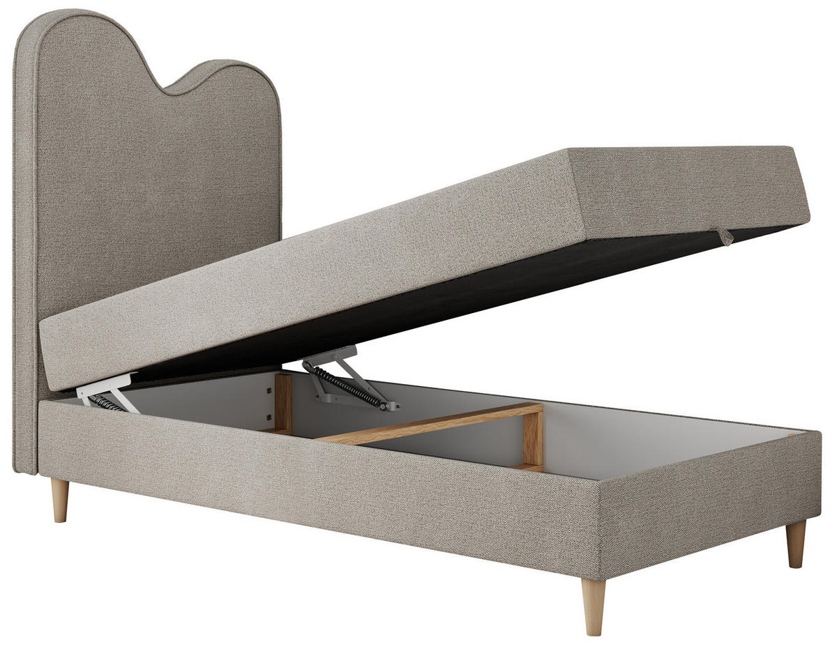 BOXBETT FLOW 90/180 Beige Struktur - H3 - Beige, Holz/Textil (90/180cm) - MKS