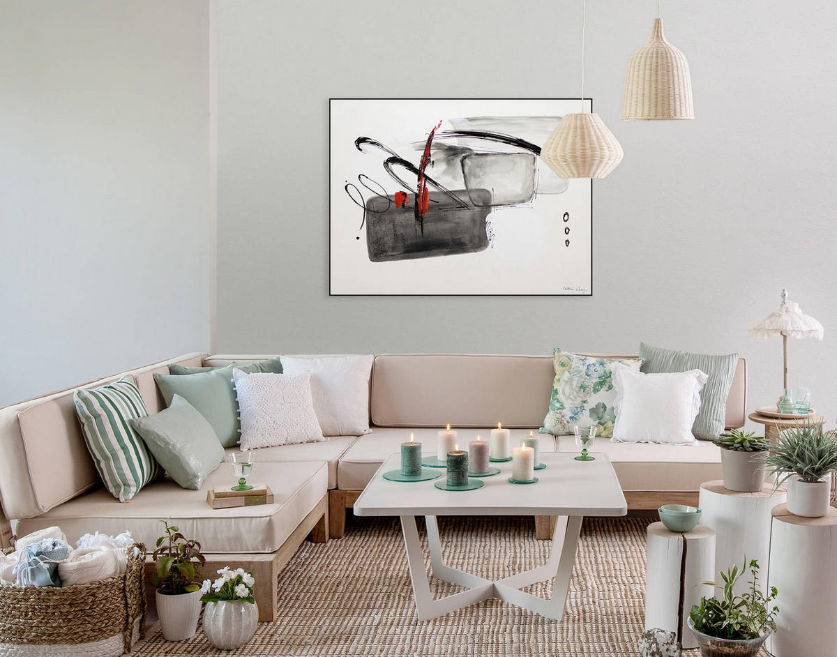 OLEJOMAĽBA 100/75 cm, Zvieratá - sivá, drevo/textil (100/75cm) - KUNSTLOFT