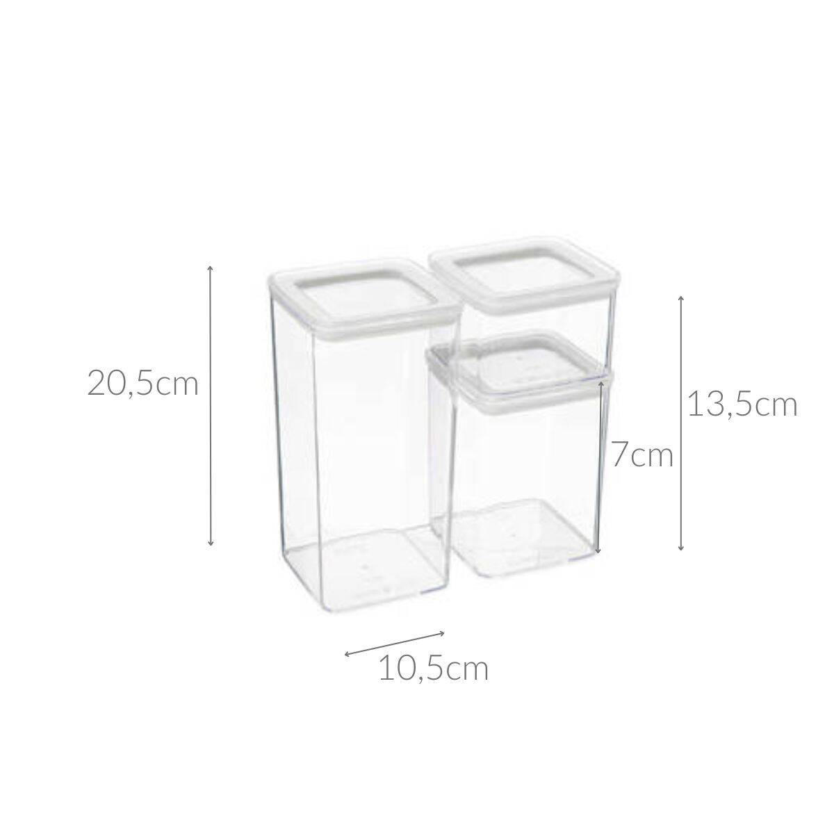 LEBENSMITTELBEHÄLTER Eske 3er-Set - Transparent, Kunststoff (10.4/21.2/20.4cm)