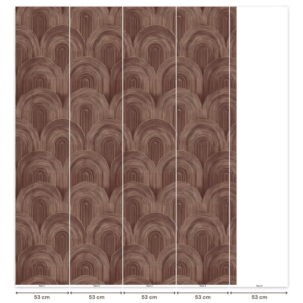 TAPETE - Rhythmic - Aufschlag - Braun - 220x260 cm - Dunkelbraun, Papier (220/260cm) - OnlyWow
