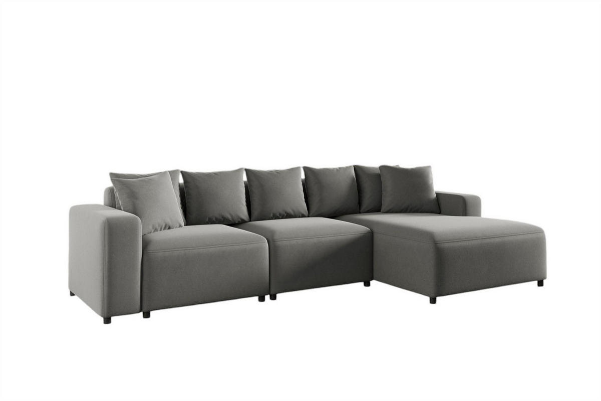 ECKSOFA Megan In Salvador - Grau, Holzwerkstoff/Textil (331/165cm) - Fun Möbel
