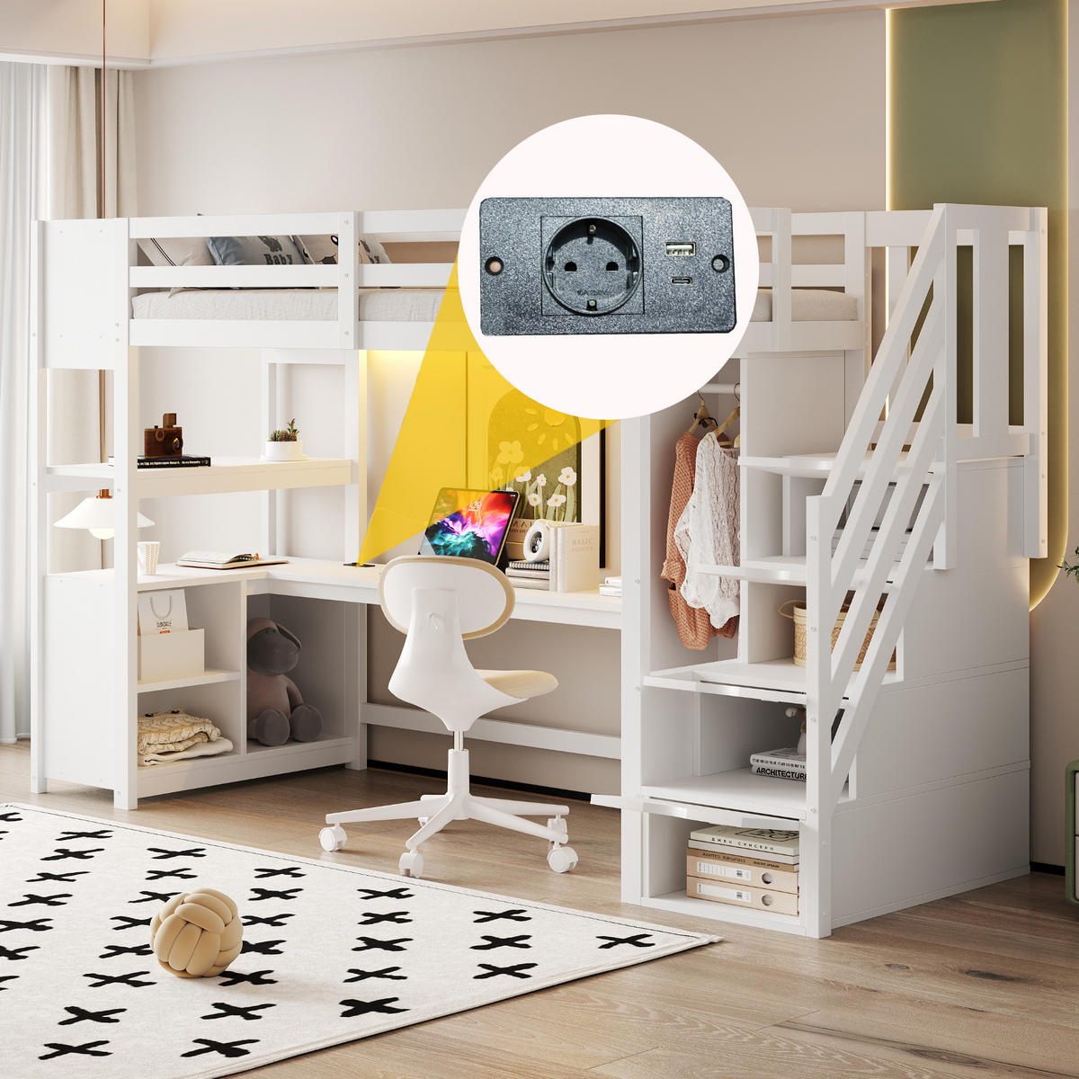 HOCHBETT Holz 90/200 cm Weiß - Weiß, Holz/Holzwerkstoff - Raumix