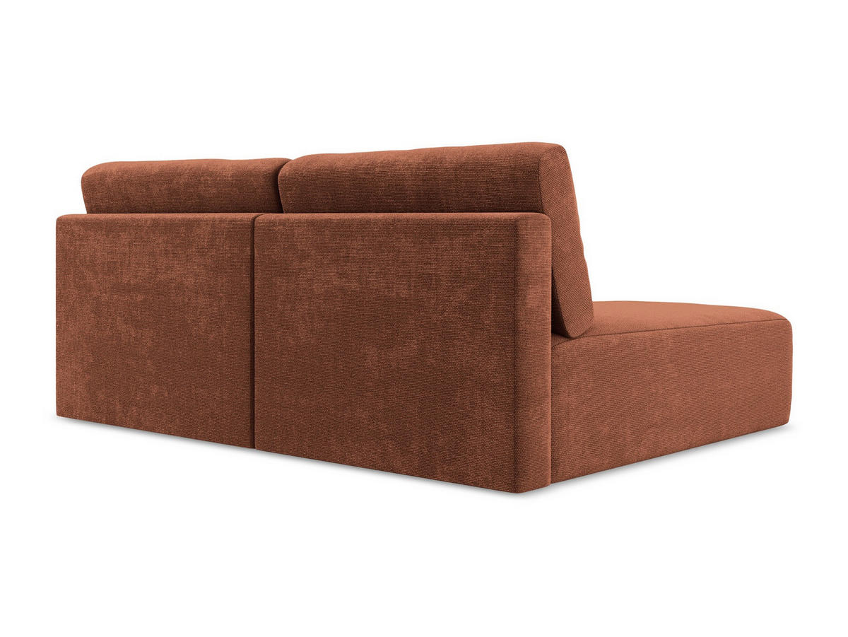 ECKSOFA mit Schlaffunktion links Chenille Stoff Orange - Terra cotta/Schwarz, Kunststoff/Textil (149/210cm) - Makamii