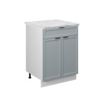 KÜCHENUNTERSCHRANK Fame-Line Hellblau-grau 60 cm mit Schublade AP Marmor - Blaugrau/Weiß, Holzwerkstoff (60/82/60cm) - Vicco