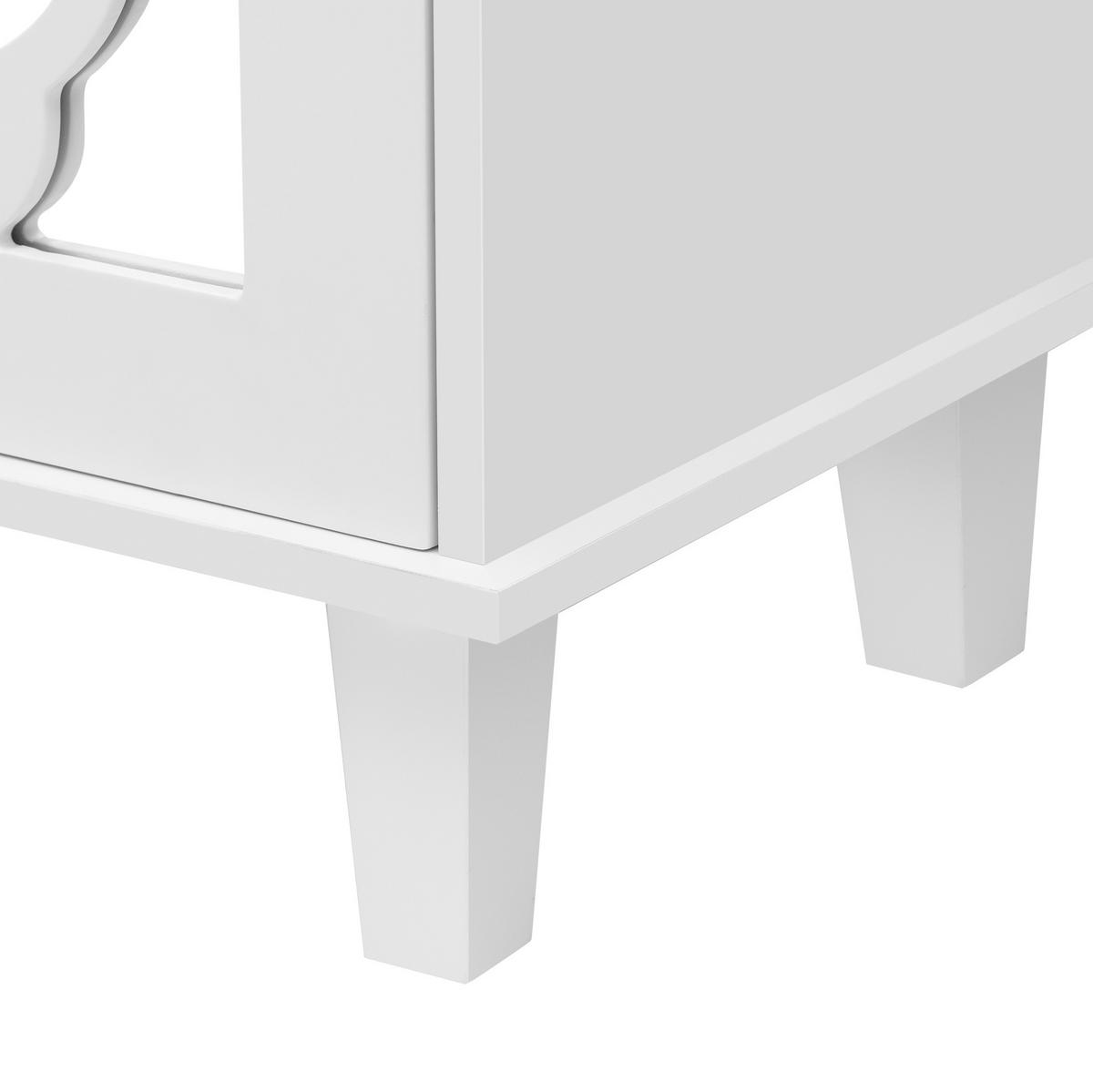 SIDEBOARD aus MDF 140x40x83 cm Weiß mit 4 Spiegeltüren, 2 Schubladen und verstellbaren Einlegeböden - Weiß, Holzwerkstoff (140/83/40cm) - IVMEU