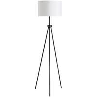 STEHLEUCHTE Stehlampe 37x37x152cm Dreibein-Stativ E27-Fassung Fußschalter Schwarz-Weiß - Schwarz, Metall (37/152/152cm) - Raelunyi