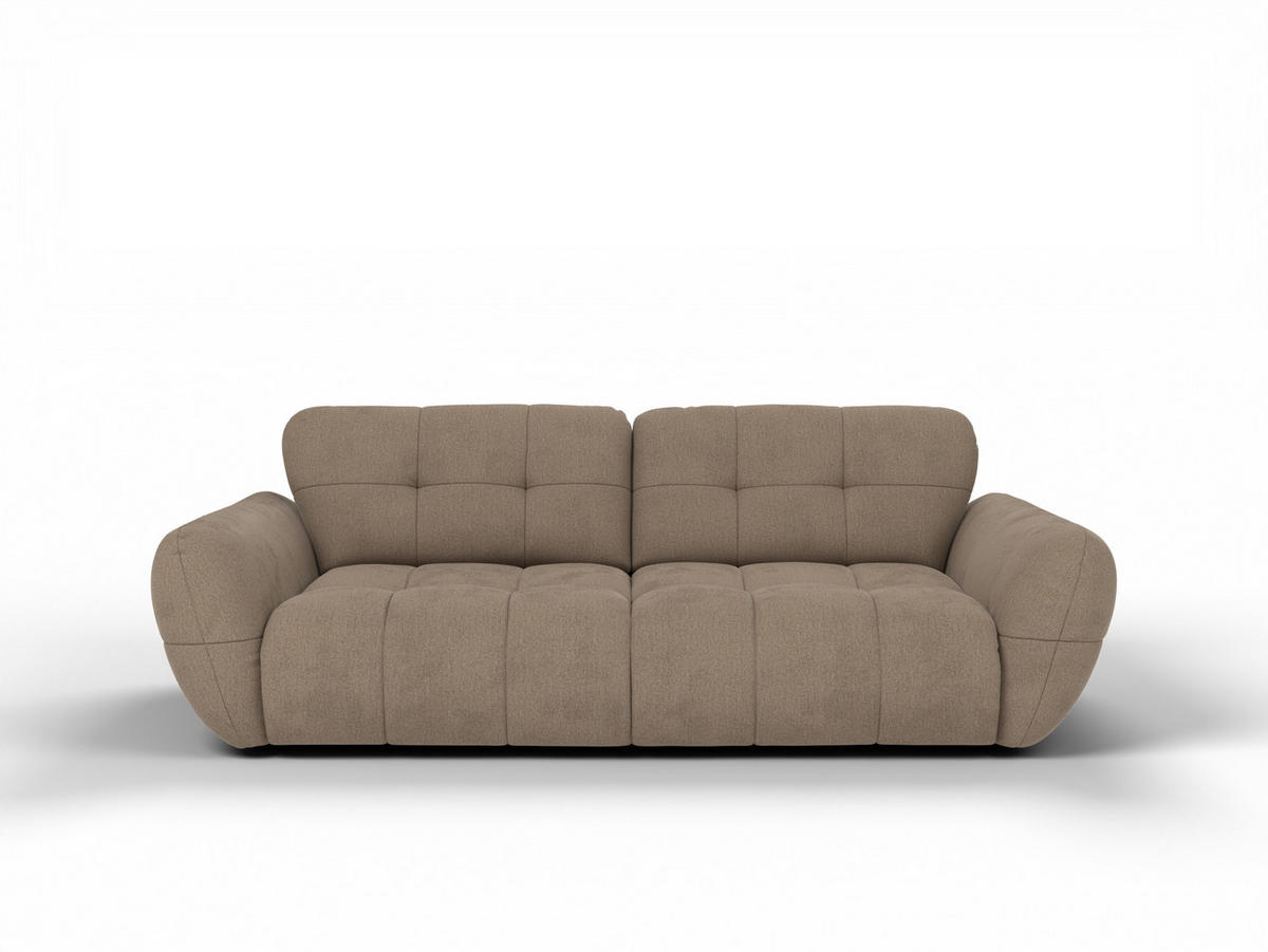 BIGSOFA Vannes Chenille Grau 272/134/68 cm - Naturfarben, Kunststoff/Textil (272/68/134cm) - foamnova