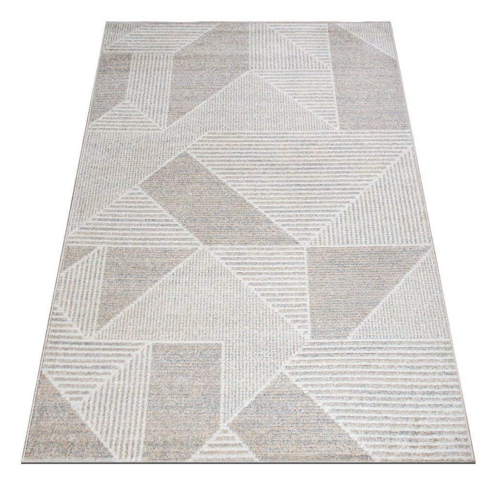 Thumbnail - oKu-Tex Teppich, Beige, Creme, Textil, Kunststoff, Abstrakt, Grafikmuster, Rechteckig, 80x150 cm, Oeko-Tex® Standard 100...