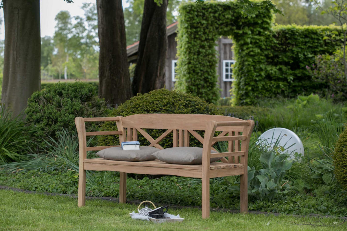 GARTENBANK Föhr - Naturfarben, Holz/Metall (120/94/60cm) - Mr. Deko