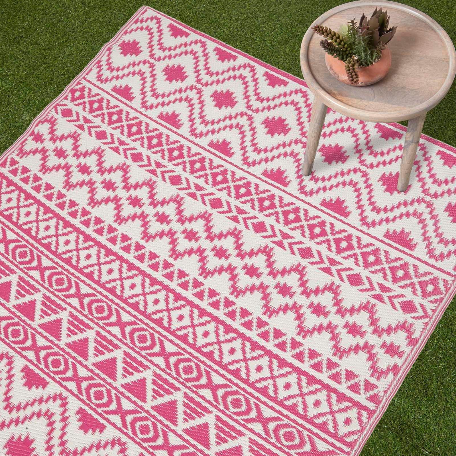 OUTDOORTEPPICH Tia mit Ethno-Muster 150/240 cm - Pink, Kunststoff (150/240cm) - Homescapes