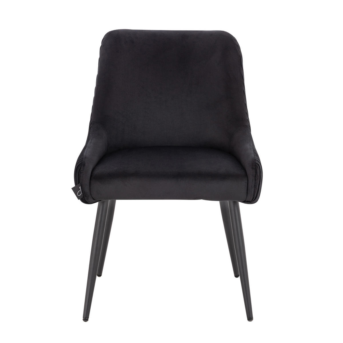 ESSZIMMERSTUHL ISABELLE 2er Set Samt Schwarz - Schwarz, Textil (55/85/63cm) - SVITA