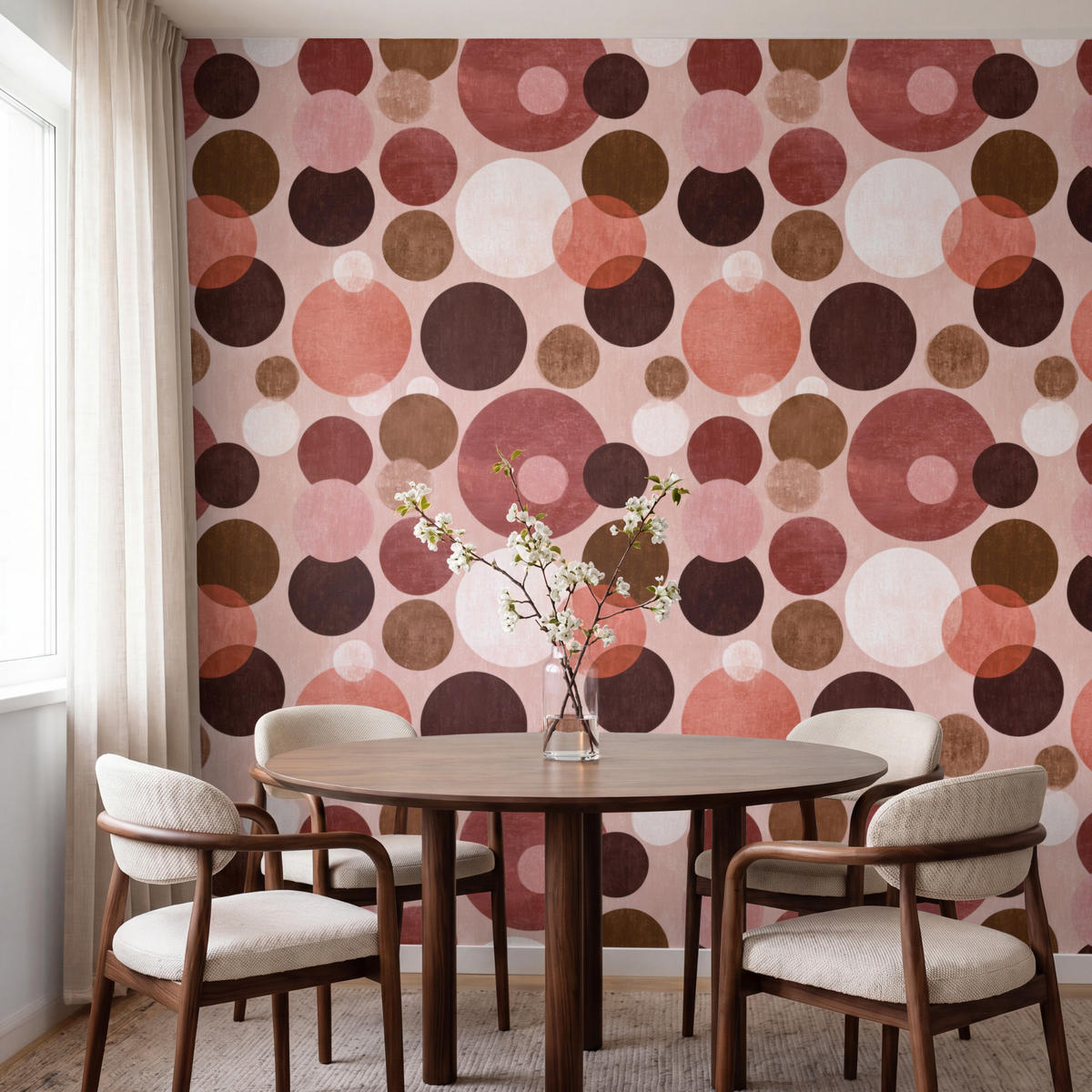 TAPETE - Kreise - Modern - Farbenfroh - 200x200 cm - Multicolor, Papier (200/200cm) - OnlyWow