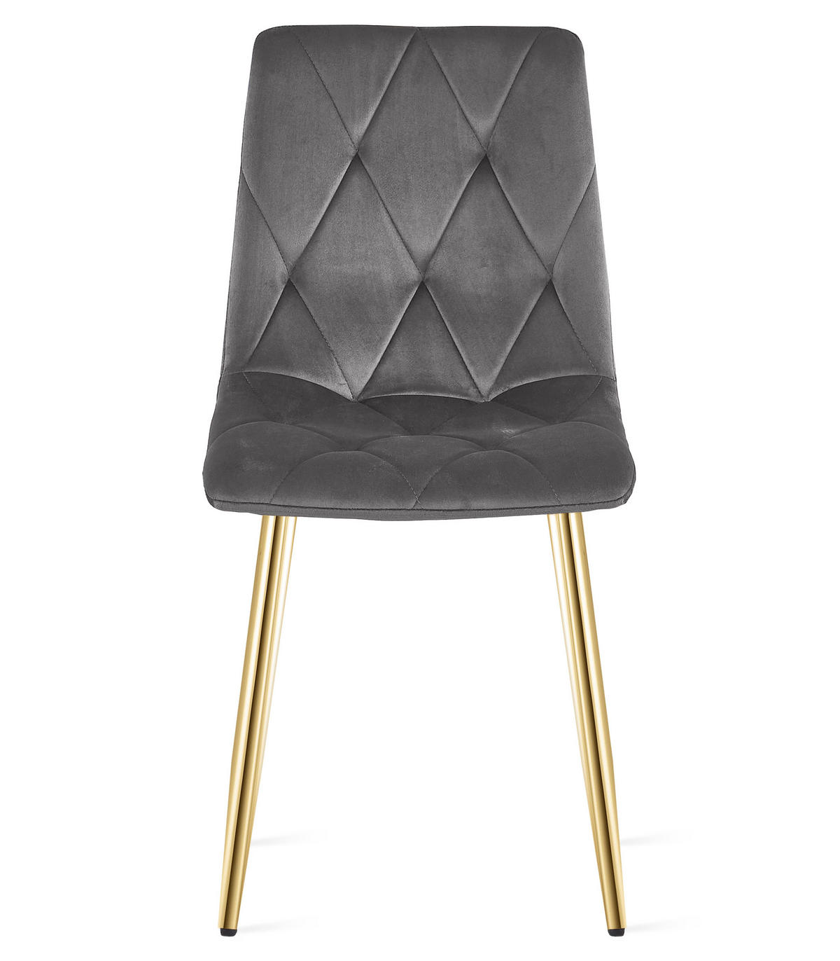 ESSZIMMERSTUHL 3-er Set TYRA dunkelgrauer Sitz, goldene Beine - Dunkelgrau/Goldfarben, Textil (44.5/87/54.5cm) - Valora