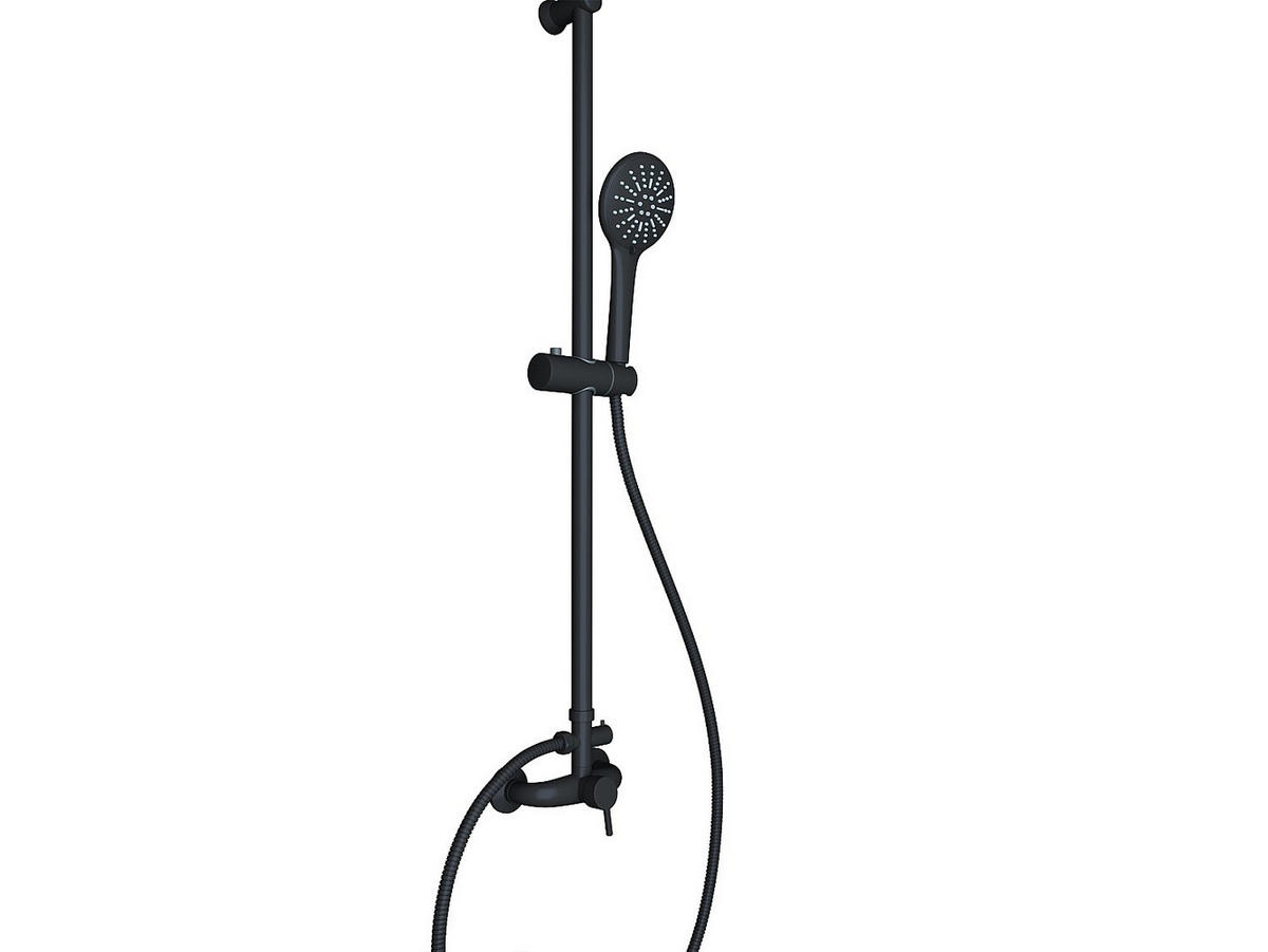 DUSCHSÄULE - Edelstahl - H. 127 cm - Mattschwarz - AITA - Schwarz, Metall (18.3/116/35.5cm) - Vente-Unique