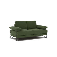 SOFA LORI 2-Sitzer, olivgrün - Schwarz/Olivgrün, Holzwerkstoff/Textil (185/87/96cm) - Courtois Laville
