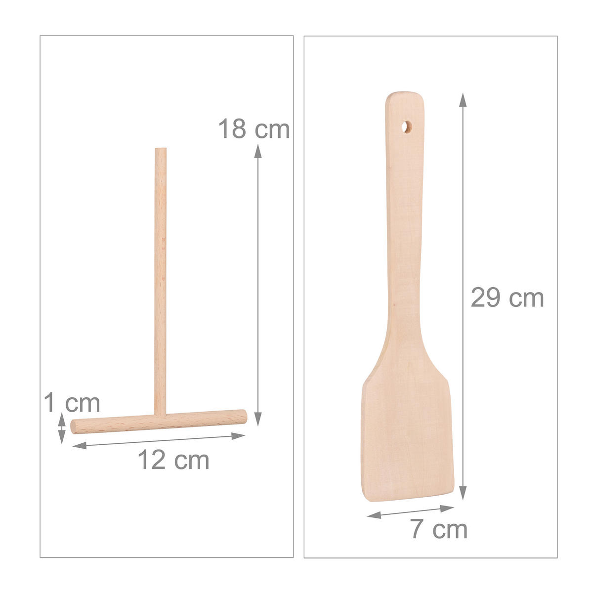 CRÊPEPFANNE - Schwarz, Holz/Kunststoff (25/45/9cm) - Relaxdays