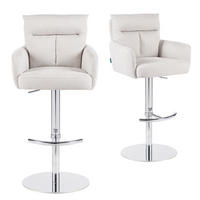 BARHOCKER Leo - Chromfarben/Creme, Textil/Metall (54/96/57cm) - DUBI Möbel