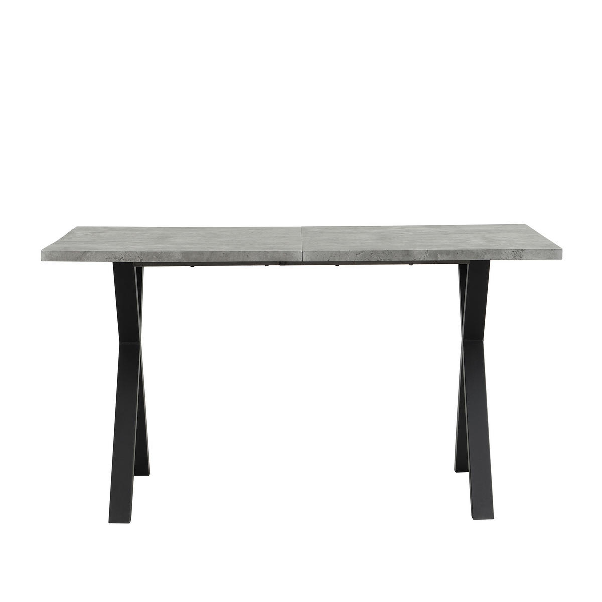 ESSTISCH 140/80/76 cm in Betonoptik mit Kreuzgestell - Grau, Holzwerkstoff (140/80/76cm) - Flora Grace