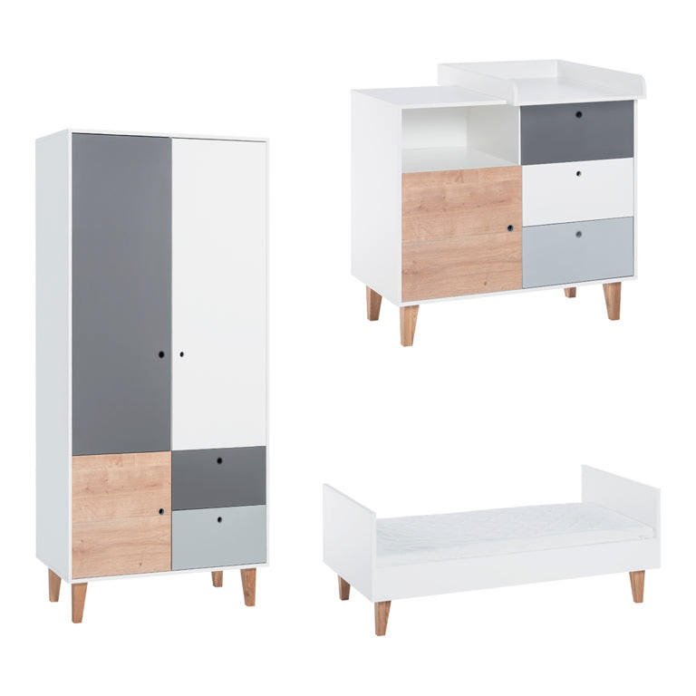 BABYZIMMER 3-teilig Holz - Braun, Holzwerkstoff (144.5/97/75cm) - Petits-meubles
