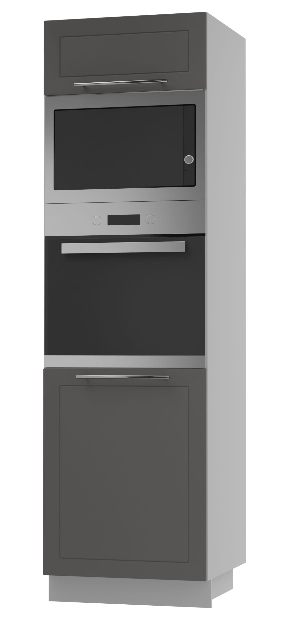 Feldmann-Wohnen Backofen-Hochschrank Graphit, Grau 60x207x59 cm