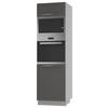 BACKOFEN-HOCHSCHRANK Kvantum D14/RU/60/207 Graphit Matt / Grau Matt 60 / 59 / 207cm - Graphitfarben/Grau, Holz/Holzwerkstoff (60/207/59cm) - Feldmann-Wohnen